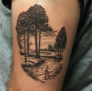 1. landscape and golf tattoo