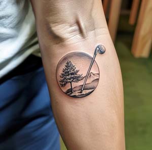 5. Round Shape Golf tattoo