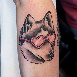 Cool Husky on Tattoo