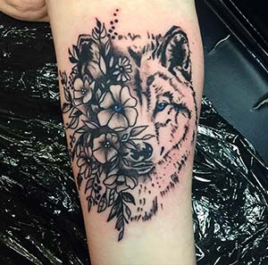 Flower Husky Tattoo