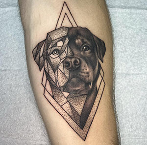 Geometric Rottweiler Tattoo