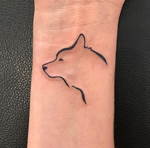 Just a Minimal Husky Tattoo