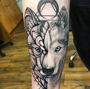 Mandala Husky Dog Tattoo