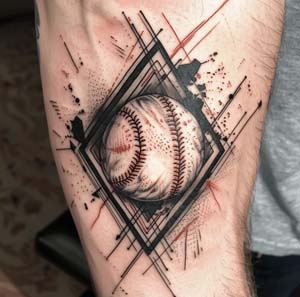 Abstract Baseball Tattoo