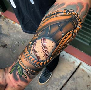 Colorful Baseball and Golf Tattoo