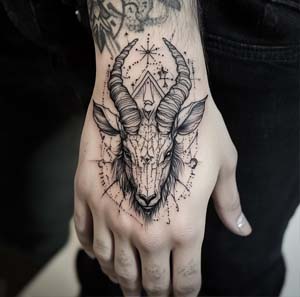 11. Capricorn Tattoo on Hand