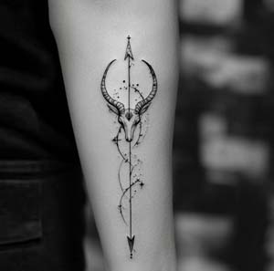 8. Capricon Arrow Shape Tattoo