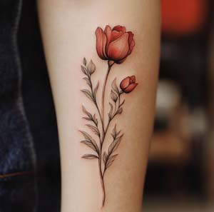 Rose and Tulip Tattoo