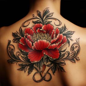 2_Bright_Red_Japanese_Peony_Tattoo