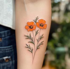 3_California_Poppies_tattoo_In_Fine_Lines