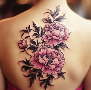 6_Pink_Japanese_Peonies_With_Black_Leaves_Tattoo