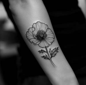 6_Shaded_Intricate_Poppy_Flower_Tattoo_On_The_Forearm