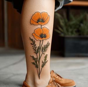 8_Pair_Of_Traditional_California_Poppies_tattoo